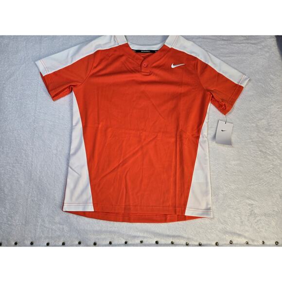 NEW NWT Boys Sz XL Bright Orange & White Sporty Athletic Shirt NIKE BASEBALL - Picture 1 of 6